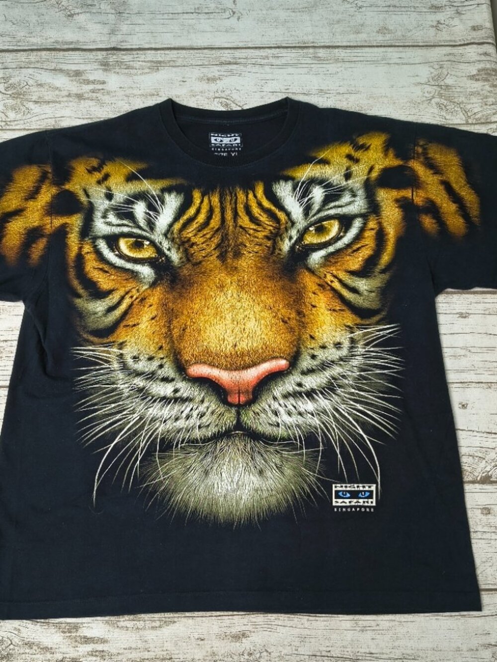 Tiger AOP All Over Print Graphic T Shirt Size XL Night Safari